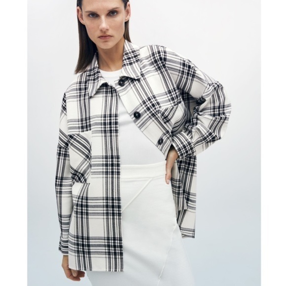 Zara Plaid Overshirt - Picture 1 of 7